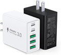 [2-Pack] USB C Wall Charger, 50W USB C Charger Block 5-Port PD Fast Charging Blocks + QC Power Adapter Brick Cube Multiport USB A Plug,Type C Cube for iPhone 17/16/15/14/13/12/Pro,Samsung,for Switch