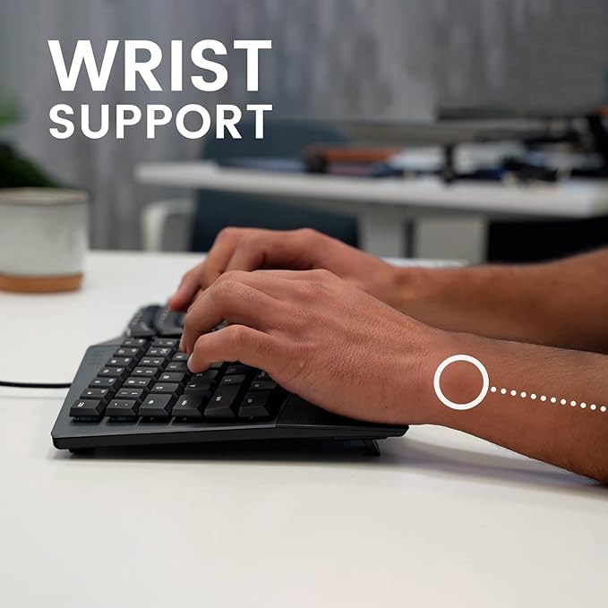 Perixx PERIBOARD-335RD Wired Ergonomic Mechanical Compact Keyboard - Low-Profile Red Linear Switches - Programmable Feature with Macro Keys - Compatible with Windows and Mac OS X - US English