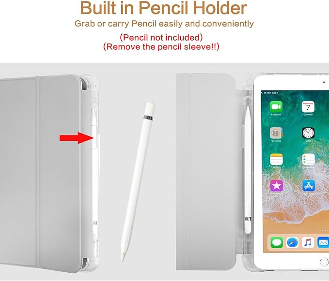 for iPad Air 2/1 Case, for iPad 5Th/6Th Generation Case 2017/2018, Slim Cover for iPad Cases 5th/6Th Generation 9.7-inch, Pencil Holder, 2 Viewing Angles, Typing Stand, Black Sunflower
