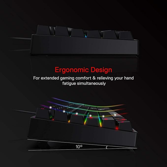 Redragon K582 RGB Mechanical Gaming Keyboard, 100% 104 Keys Standard Layout Gaming Keyboard with Double-Shot ABS Keycaps, Dynamic 16.8M RGB Backlit & Linear Red Switch, Redefine Software Supported