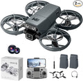 Mini RC Drone With Camera, Made Of Durable ABS Material And Featuring A Full-Guard Propeller Design To Effectively Reduce Collision Risks. Equipped With Cool LED “Eye” Lights And Flashing Tail Lights. Supports Intelligent Obstacle Avoidance, Optical Fl...