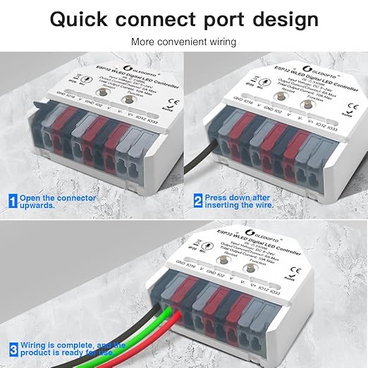 GLEDOPTO ESP32 Mini WLED LED Controller with Microphone DIY Music Dynamic Modes DC 5~24V Work with Addressable Digital RGB IC WS2811 WS2812 SK6812 TM1814 WS2813 WS2815 Strip Light Easy Wiring