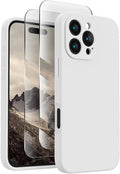 FireNova Designed for iPhone 16 Pro Max Case, Silicone Upgraded [Camera Protection] Phone Case, Soft Anti-Scratch Microfiber Lining Inside, 2024, White