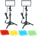 LINCO 920 Lumens LED Video Light with Adjustable Tripod Stand/Color Filters, Studio Lighting Kit for Tablet Shooting, Collection Portrait YouTube Photography Video Making-2 Packs
