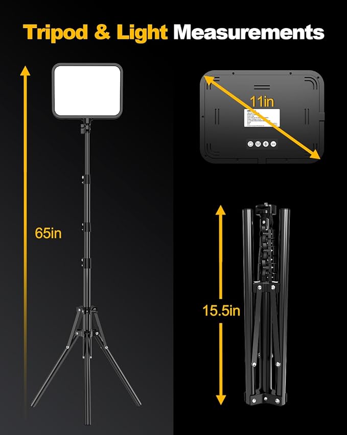 UBeesize 2-Pack LED Video Light Kit, 3000-6500K Dimmable Photography Studio Lights with Tripod Stand & Phone Holder, Video Recording & Streaming Lighting for Makeup, Gaming, YouTube