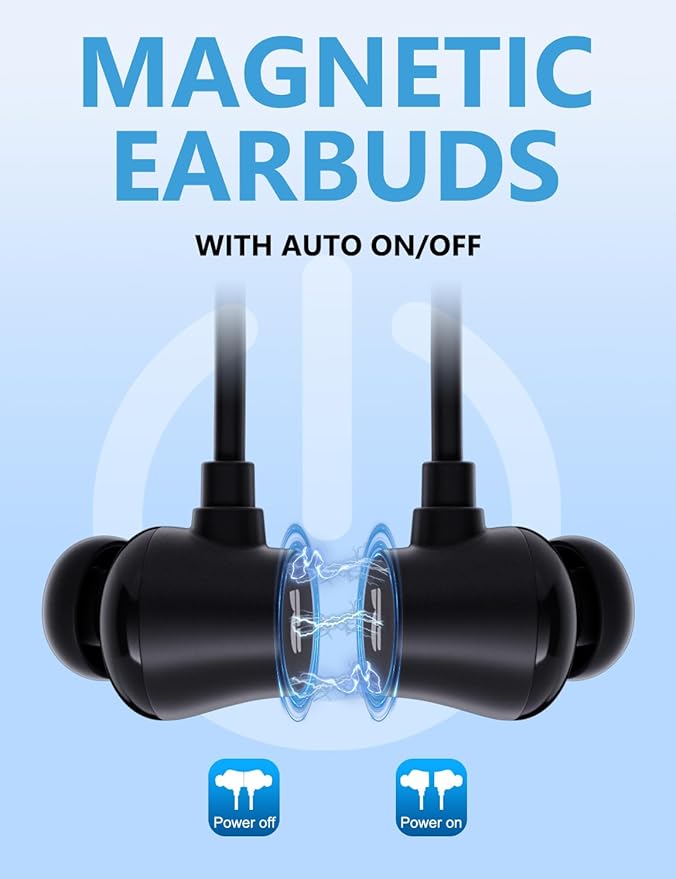Rythflo Active Noise Cancelling Headphones, Wireless in Ear Neckband Blutooth Headphones with 3 AI Mics ENC, 60Hrs Playtime, V5.3 Multipoint Connection Magnetic Earbuds for Work/Travel/Home/Office