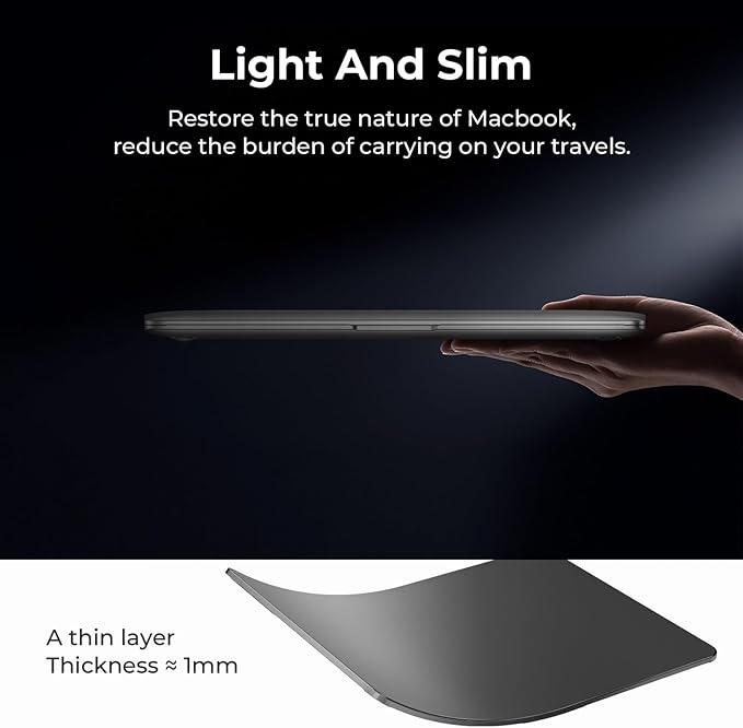 BlueSwan for MacBook Air 13.3 inch Case, 2020-2018 M1 A2337 A2179 A1932, Anti-Scratch Flexible Protective Laptop Cover with Grippy Matte Texture, Slim and Easy Installation, Frosted Black