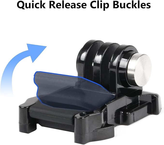 HSU Universal Rotary Extension Mount Set for GoPro AKASO Campark Osmo Action, GoPro Extension Arm with Quick Release Buckle Clip Basic Base Mount Adhesive Mount and Thumb Screw for Action Cameras