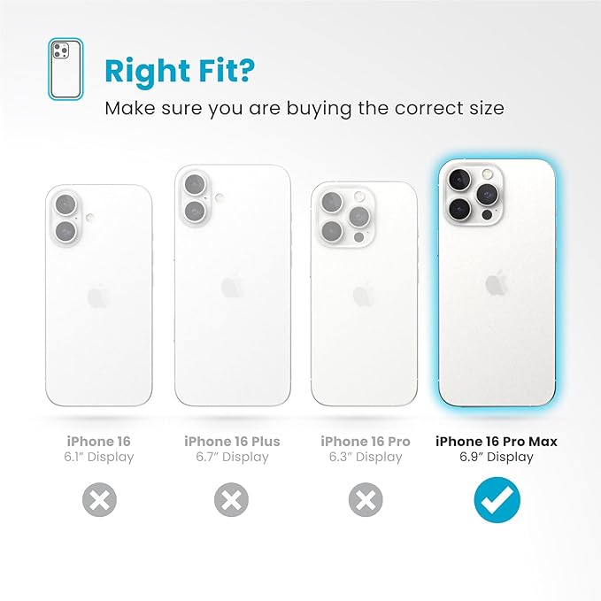 Speck Clear iPhone 16 Pro Max Case MagSafe + ClickLock - Slim Phone Case iPhone 16 Pro Max - iPhone 16 Pro Max Phone Case - Presidio - Clear/Chrome