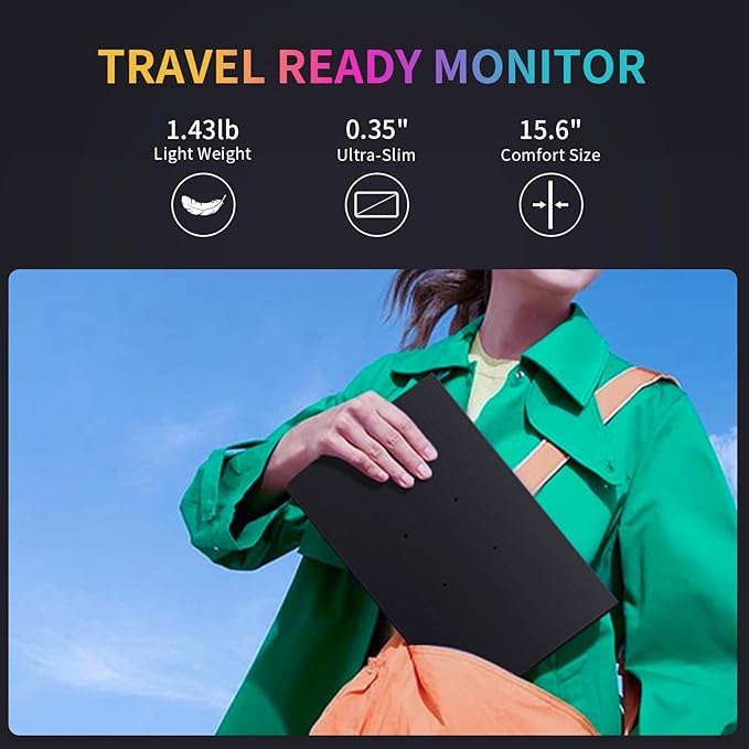 MAGICRAVEN 4K Portable Monitor, 15.6" 3840x2160 IPS Laptop Screen, USB C HDMI Computer Gaming Display with Speakers & Smart Cover, Travel Monitor for PC Phone PS5/4 Xbox Switch