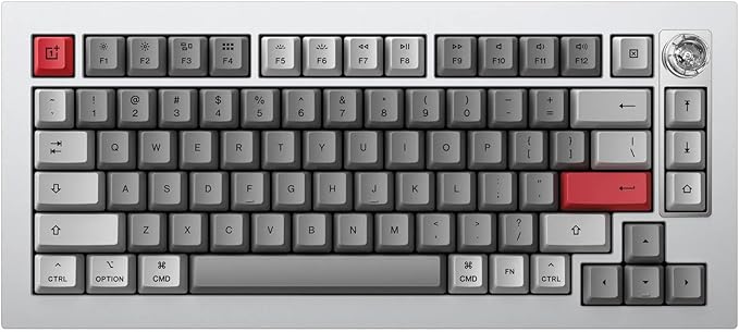 Keyboard 81 Pro Wireless 75% Mechanical Keyboard – Full Aluminum Body, QMK/VIA Programmable, Hot-Swappable Tactile Switches, Knob, RGB Backlight, Bluetooth & USB-C Wired, Mac/Windows/Linux Compatible
