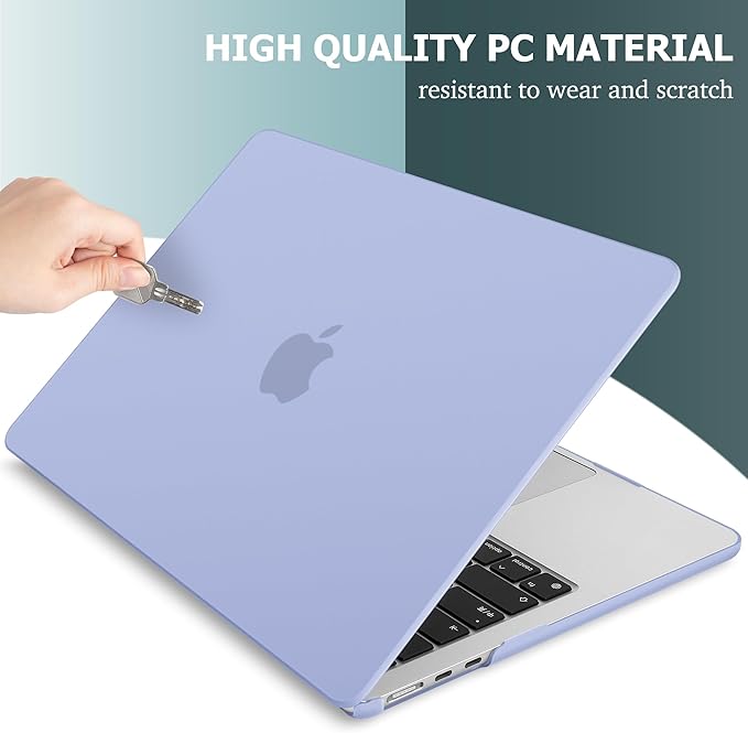 May Chen Case for MacBook Air 13/13.6-inch (M5/M4/M3/M2, 2022-2026 Models A3449 A3240 A3113 A2681), Lightweight | Closes Seamlessly | Ideal for Work Hard Shell Case, Airy Blue A+