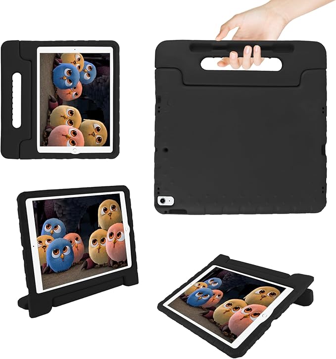 Kids Case for iPad Pro 12.9 2017(2nd Gen)/2015(1st Gen) with Pencil Holder, E-puhate iPad Pro 1st/2nd Generation Case 12.9 inch Shockproof Handle Stand Kids Cover for Child Boys Girls Toddlers(Black)