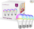 Alexa Light Bulbs, Smart Light Bulbs RGBCW Color Changing, A19 E26 Bluetooth Light Bulb Directly Compatible with Alexa/Smart Life, No WiFi Required, 9W 800LM 60W Equivalent, 4 Pack