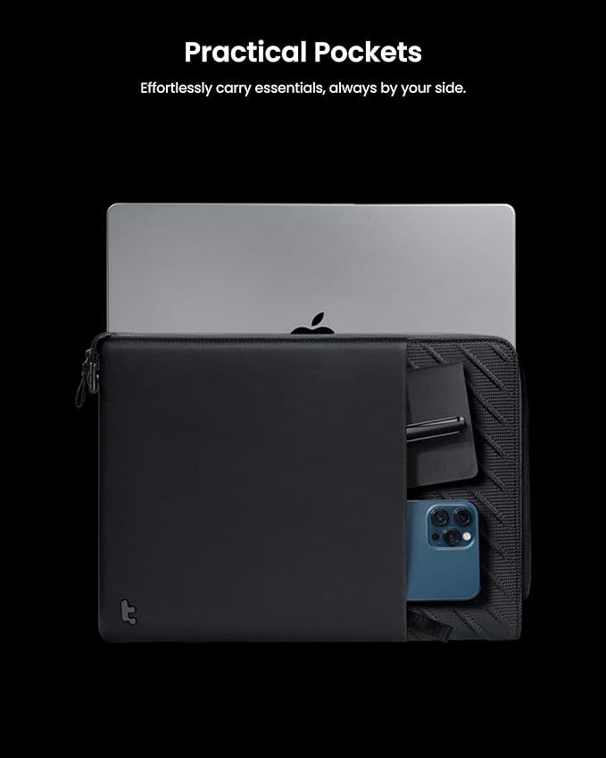 tomtoc Slim Laptop Sleeve for 15-inch MacBook Air M5/A3448 2026, M4/A3241 2025, M3/A3114, M2/A2491, Water-Resistant Laptop Case Bag for 15-inch Surface Laptop 7th(Copilot+ PC)/6/5/4, Minimalist Design