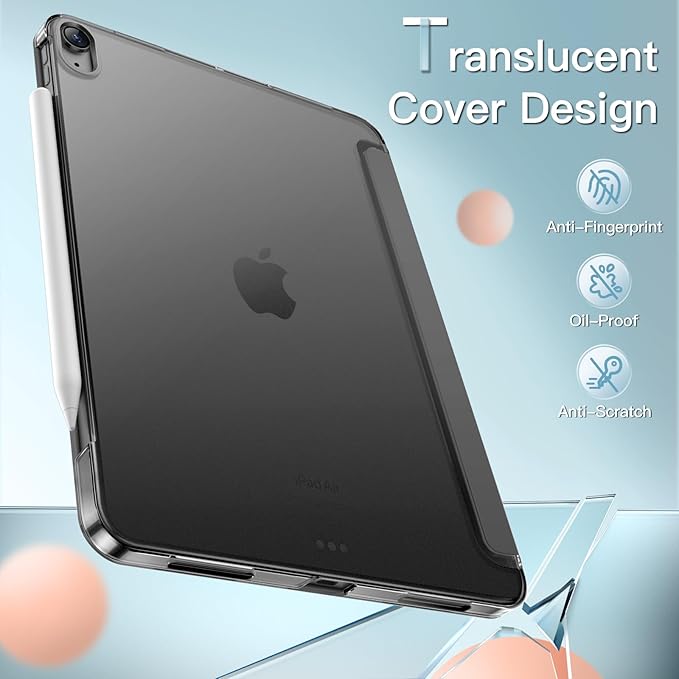JETech Case for iPad Air 13-Inch M4/M3/M2 (2026/2025/2024), Slim Stand Hard Back Shell Smart Cover with Auto Wake/Sleep (Space Gray)