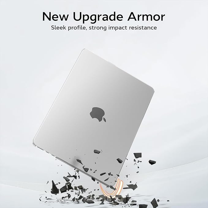 B BELK Compatible with MacBook Air 15 inch Case M5 2026 2025 2024 2023 M4 M3 M2 A3448 A3241 A3114 A2941, [100% Official Color] [Ultra Thin Armor] Plastic Hard Shell Case+Keyboard Cover, Matte Clear