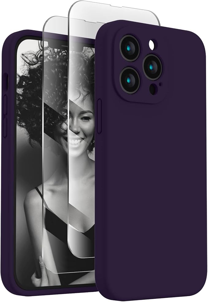 FireNova Designed for iPhone 13 Pro Max Case, Silicone [Camera Protection] Phone Case, Soft Anti-Scratch Microfiber Lining Inside, 6.7 inch, Purple