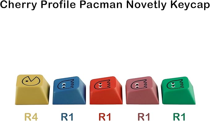 Cherry Proifile Pacman Five Dye PAC PBT Key caps Custom Sublimation keycaps for MX Mechanical Gaming Keyboard (Cherry Pacman 5 Keys)