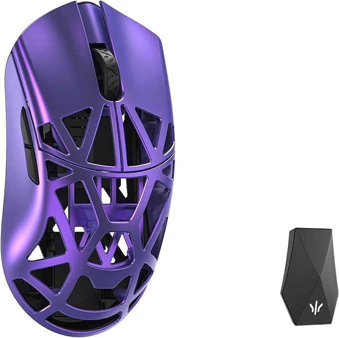MK x WLMOUSE Beast X Max Wireless 8K Mouse with Solid Sides (OM Optical, Purple)