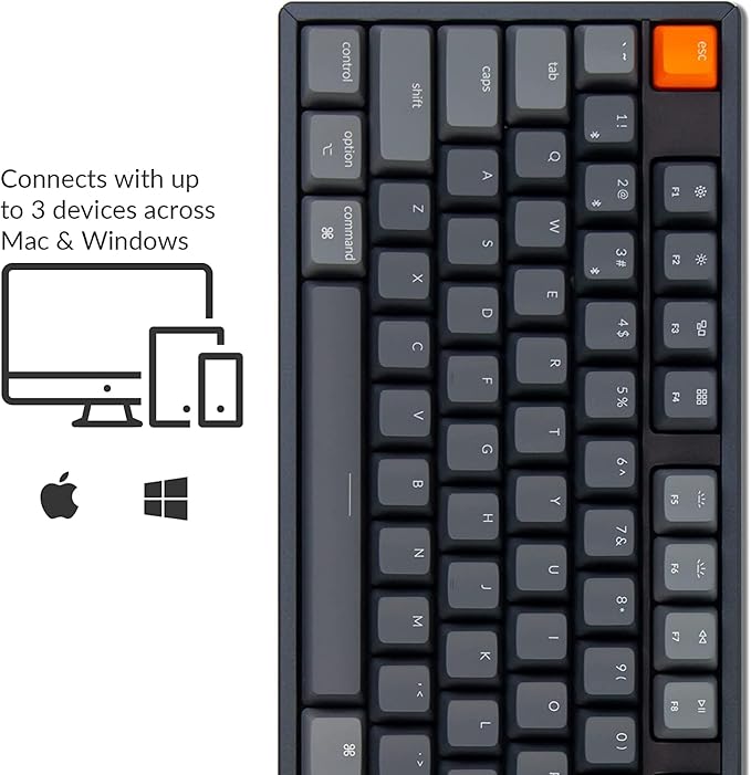 Keychron K10 RGB Full Size Layout Hot-Swappable Mechanical Keyboard for Mac Windows, Multitasking 104-Key Bluetooth Wireless/USB Wired Gaming Keyboard with Keychron Super Red Switch Aluminum Frame