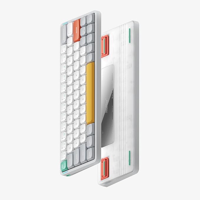 nuphy Air60 V2 Portable Wireless Keyboard 60% Low Profile Mechanical Keyboard Support QMK/VIA Compatible with Windows/mac OS/Linux Supports Bluetooth 5.1/2.4GHz/Wired USB-C White-Gateron Aloe Switch
