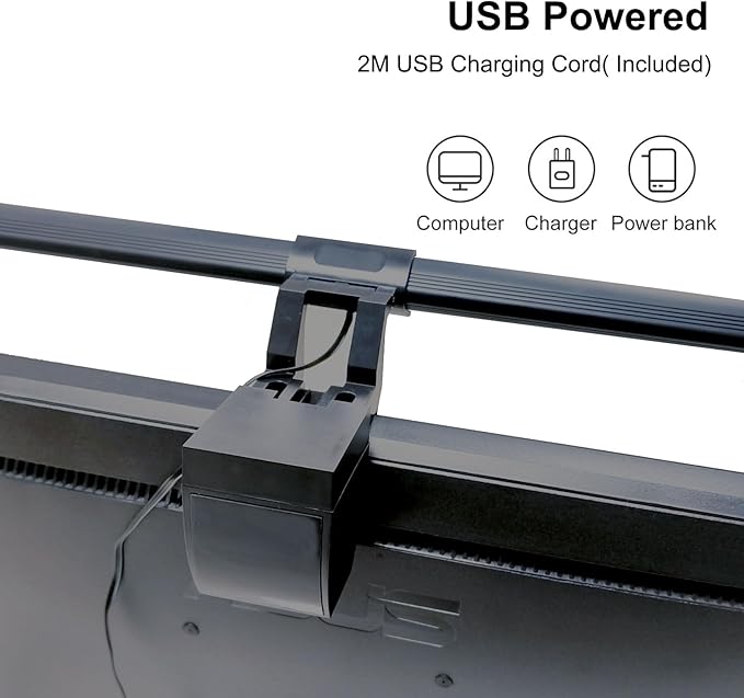 Computer Monitor Lamp, Screen Light Bar Eye Caring, Keyboard Lamp with Clamp/Adjustable Brightness and 3 Color Temperature/No Screen Glare/Space Saving/USB Powered/for Home&Office-40cm