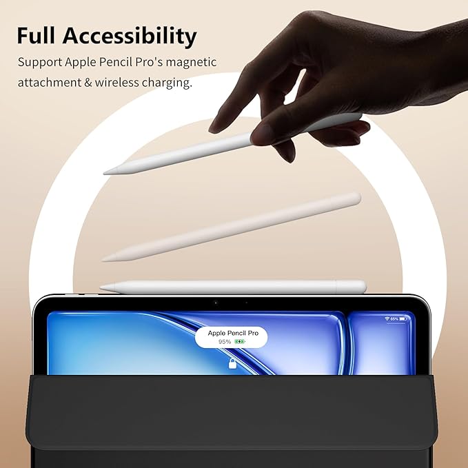 TiMOVO Magnetic Case for iPad Air 11 Inch (M4/M3/M2-2026/2025/2024), iPad Air 5th/4th Generation Case (2022/2020) 10.9 Inch, Smart Folio Magnetic Trifold Stand Cover, Auto Wake/Sleep, Black
