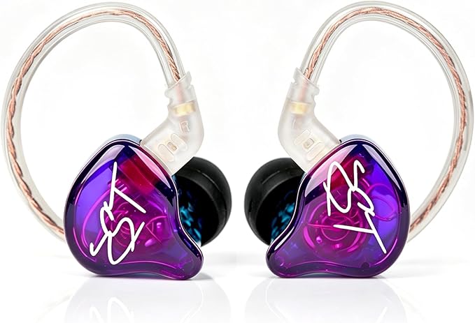 YINYOO KZ-ZST Colorful Hybrid Banlance Armature with Dynamic Ear Earphone 1BA+1DD HiFi Headset KZ in Ear Monitor Headphone Wired Earbuds IEM Earphone Gaming Ear Buds (Colorful/zst Without Microphone)