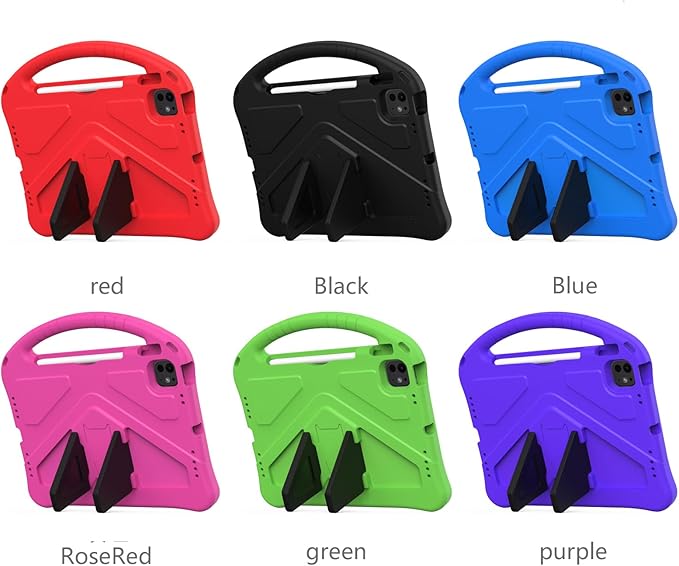 Kids Case for iPad Pro 11-Inch 2022/2021/2020/2018 (4th/3rd/2nd/1st Generation) & iPad Air 5th/4th Gen Case 2022/2020 10.9" with Kickstand/Handle/Pencil Holder Stand Girl Boy Cover, Blue