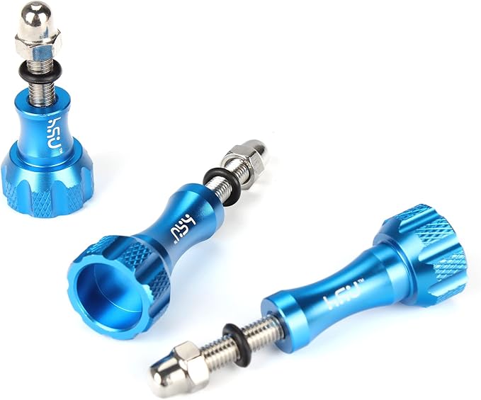 HSU Aluminum Thumbscrew Set + Wrench for Gopro Hero 13, 12, 11, 10, 9, 8, 7, 6, 5, 4, 3, Gopro Session, AKASO Campark and Other Action Cameras (Blue)