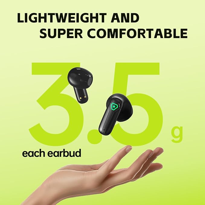 ANCwear TWS Wireless Earbuds Bluetooth 5.3 in Ear Light-Weight Headphones Mini Ear Buds Built-in Microphone with DIY Customizable Charging Case,Ultra-Light 3.5g for Teens,Young Adults (Black Hawk)