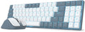Redragon BS8773 Wireless Keyboard and Mouse Combo, 78 Keys 2.4Ghz Wireless Low-Profile Mechanical Red Switch Keyboard w/Slim Compact Design & Single Blue Backlit, Comfort Grip 2400 DPI Max Mouse