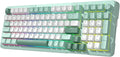 Redragon K742 Wireless Mechanical Gaming Keyboard with Knob, Bluetooth 5.0/2.4GHz/USB C Wired Creamy Keyboard with Number Pad for PC Computer, RGB Backlits, Hot-Swappable with Linear Switches (Green)