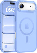 Newfuture Magnetic for iPhone Air Case [Compatible with Magsafe] [Military Grade Drop Protection] Translucent Matte Anti-Scratch Shockproof Protective Phone Cover 6.5 Inch, Blue