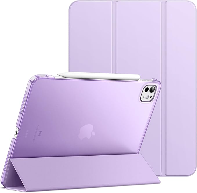 JETech Case for iPad Pro 13-Inch M4 (2024), Slim Stand Hard Back Shell Smart Cover with Auto Wake/Sleep (Purple)