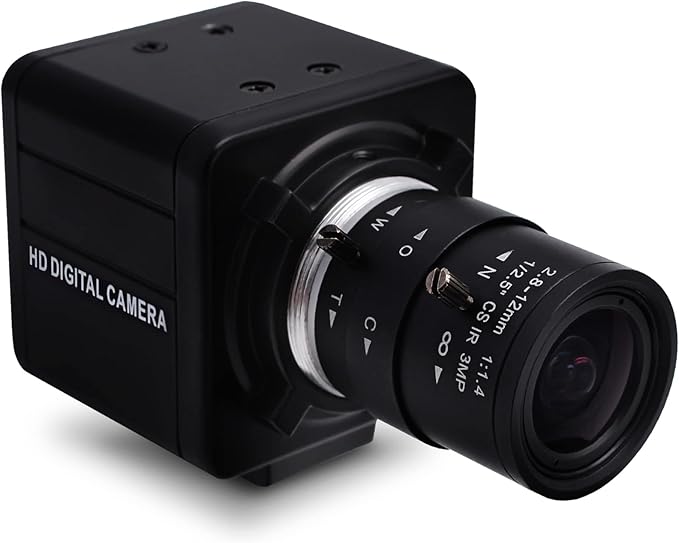 SVPRO 4K Webcam with Zoom Lens, HD Manual Focus 4K 30fps Close-up Camera with 2.8-12mm Varifocal Lens, 4X Optical Zoom External PC Camera for Windows, Linux, Android, Mac OS, Raspberry Pi