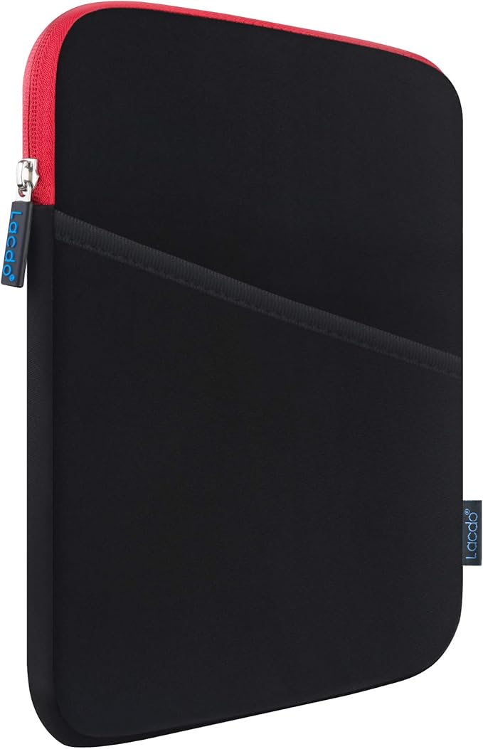 Lacdo iPad mini Sleeve, iPad mini 7 Case, Shockproof Tablet Sleeve Case Compatible with iPad mini 7 6 5 4 3 2 / Samsung Galaxy Tab A7 Lite 8.7" / Galaxy Tab A 8.0" Protective Tablet Bag, Red/Black