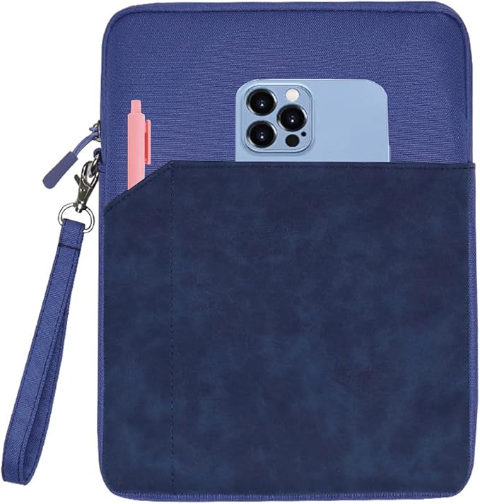 CAAORDKSO 7-8 Inch Tablet Sleeve for iPad mini (A17 Pro) 8.3", iPad mini 6/5/4/3/2/1, Samsung Galaxy Tab S2 8.0, Tab A 8.0, ZenPad Z8s 7.9, Amazon Fire HD 8 Tablet/ 8 Plus Tablet Bag Pouch, Dark Blue