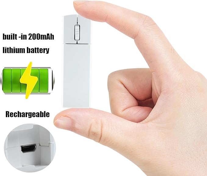 elec Space Wireless Mini Finger Mouse - Silent Dual-Mode Bluetooth & 2.4GHz, Ergonomic Portable PC Mice with Case, Compatible with MacBook and Chromebook