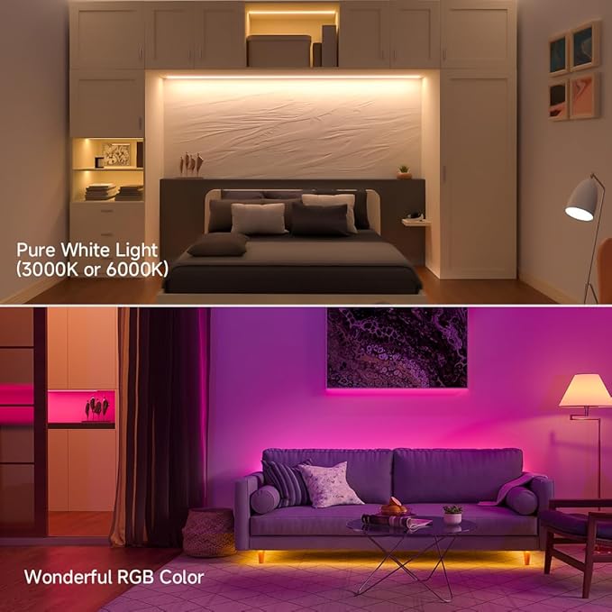 BTF-LIGHTING 5050 RGBW RGB+Warm White(2700K-3000K) 4 Colors in 1 LED 5m 16.4ft 96LED/m DC24V Multi-Colored LED Tape Lights IP65 Waterproof Black 12mm PCB for Home Decoration(No Adapter or Controller)