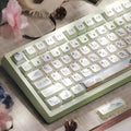 PBT Keycaps-Green Aesthetic Custom Cherry Keycaps,118 Keys Dye Sub Chinese Ancientry Theme Custom Key Caps Keyboard Keycap Set for 100%, 75%, 65%, 60% Mechanical Keyboard