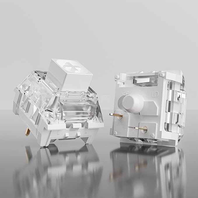 Kailh Box White Pro Switch - Clicky Mechanical Switches, Dustproof and Waterproof, 45gf Force, 80M Keystrokes, for Gaming & Typing, MX Compatible(72pcs)