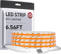 BTF-LIGHTING FCOB COB FOB LED Strip Lights 5V USB Powered 6.56FT 640LEDs Orange Color 8mm Width Dimmable CRI 90+ with 3M Tape Flexible High Density for 3D Printer TV Backlight PC DIY Decor