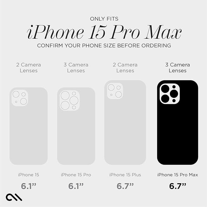 Case-Mate iPhone 15 Pro Max Case - Sheer Crystal Champagne Gold [12ft Drop Protection] [Wireless Charging Compatible] Luxury Cover w/Cute Bling Sparkle for iPhone 15 Pro Max 6.7", Anti-Scratch, Slim