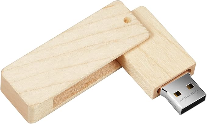 USB Flash Drive, 8GB Wooden USB2.0 High Speed USB Thumb Drives Memory Stick Pen Date Storage Stick Pendrive (Maple Rotatable)