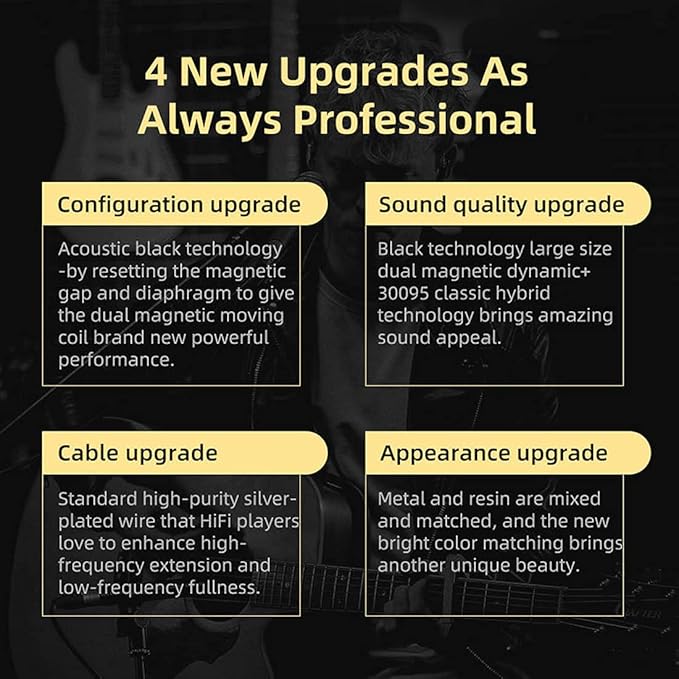 KZ ZSN Pro X in Ear Monitor Dual Driver IEM Earphone 1BA 1DD Wired Earphone HiFi Sport Gaming Earbuds Headphones Compatibility for Phone Computer Tablet