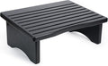 CONSDAN Foot Rest, Ergonomic Footrest for Under Desk at Work, Nursing Foot Stool, Natural Solid Wood Non-Slip Slanted Top Foot Stool for Office/Standing Desk (Black Color)