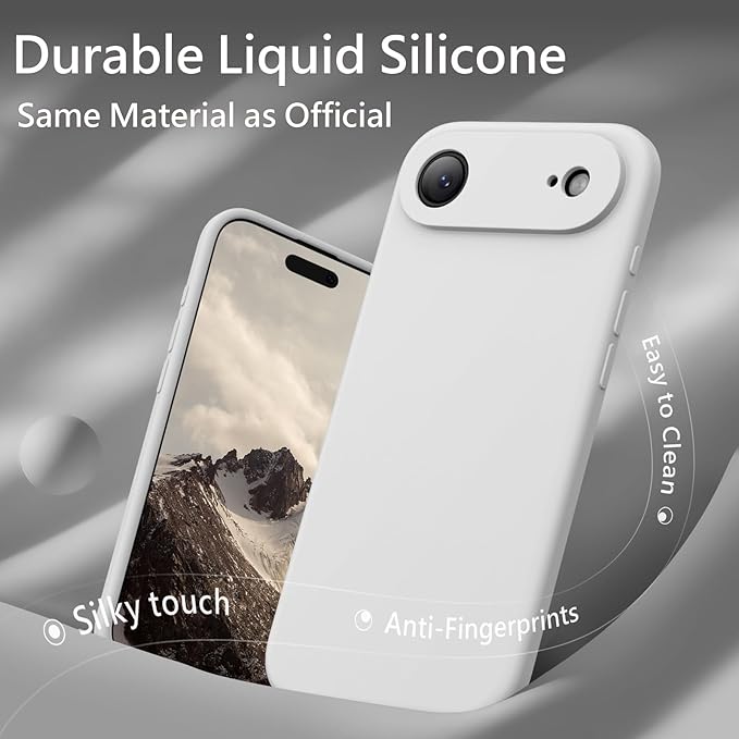 FireNova Magnetic for iPhone Air Case, Compatible with MagSafe, [Integrated Silicone Camera Control Button] [Camera Protection] Microfiber Lining Phone Case for iPhone 17 Air, 6.5", White