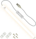 TrueColor USB-Powered LED Light Bar with Frosted Cover for Under Cabinet, Under Monitor, TV Backlight – Easy-Install - Adhesive & Mounting Brackets Included - 100,000 Hours Lifetime (18", Soft White)